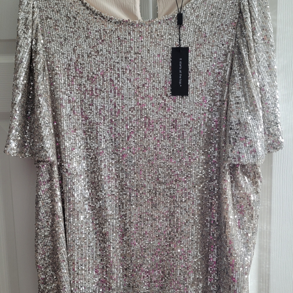Silver Sequin Top - image 1